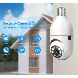 3 UNIDADES - Câmeras Lâmpadas de Segurança Vigilância IP Wi-Fi 360° Visão Noturna FullHD — foto 5