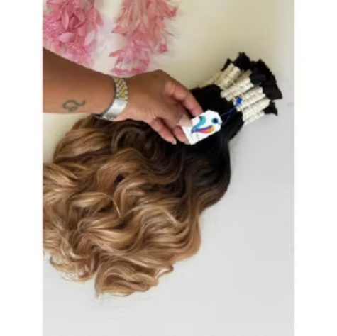 Cabelo Humano Morena Iluminada Ombre Hair Ondulado Naturalidade com um Toque de Luz - 50g e 100g