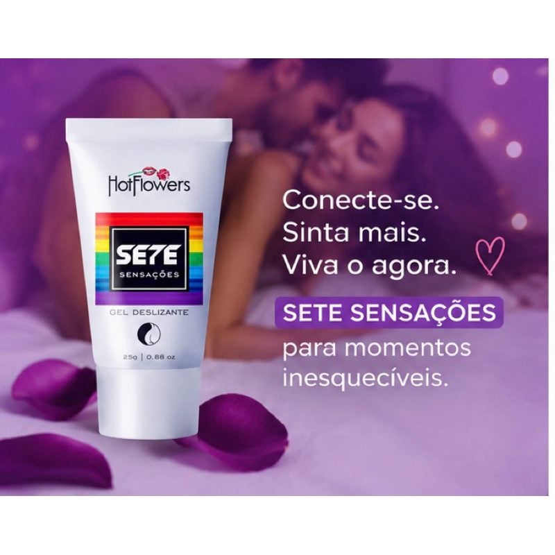 Gel Sete Sensações Hot Flowers Original Deslizante Intenso 25g Premium — foto 2