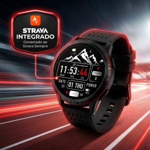 Smartwatch Kron WearZone GPS Integrado Tela AMOLED 3ATM Bateria 7 Dias Strava Android iPho — foto 8