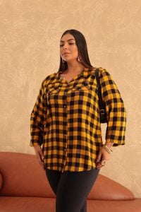 Camisa feminina xadrez plus size — foto 6
