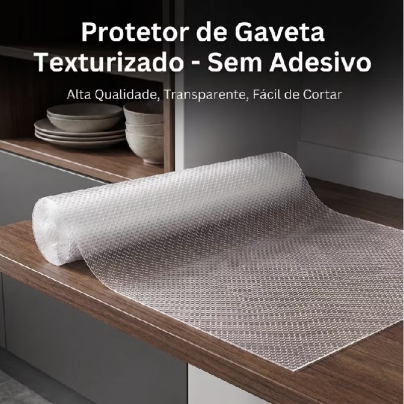 1/2/3 Forro Antiderrapante Para Gaveta, Geladeira E Guarda Roupas- Transparente 0,6*3M Evita Desliza