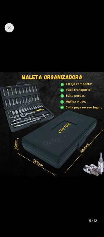 Jogo Chaves Combinadas Kit Ferramentas Soquete Catraca Chave De Boca Combinada 58 Peças Cr