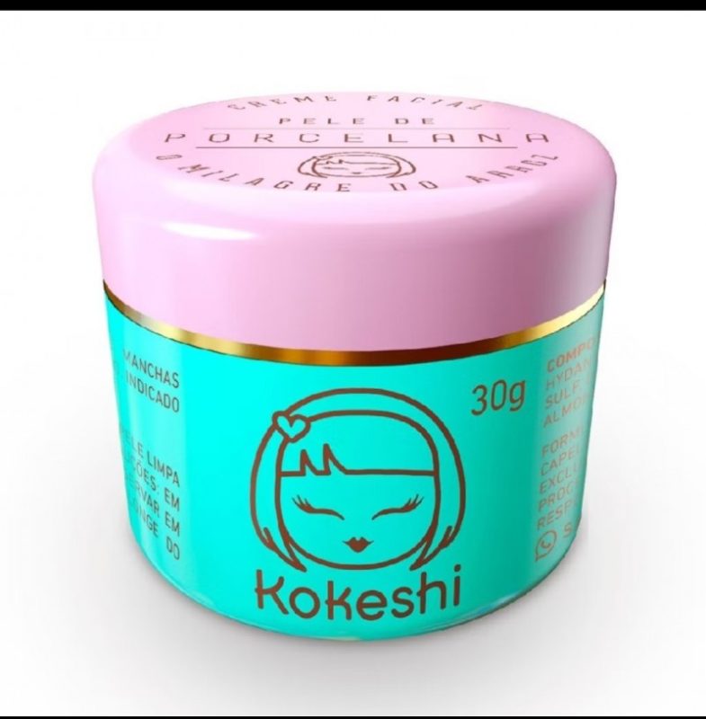Hidratante Creme Facial Pele De Porcelana Kokeshi 30g Milagre do Arroz