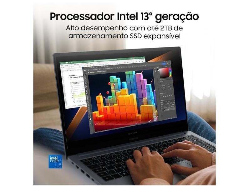 Notebook Samsung Galaxy Book4 Intel Core i5 8GB RAM SSD 512GB 15,6" Full HD Windows 11 NP7