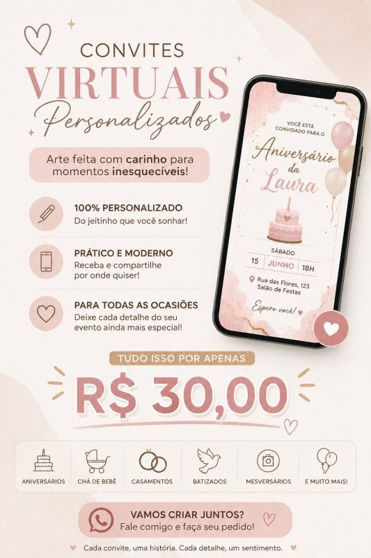 Convite animado virtual