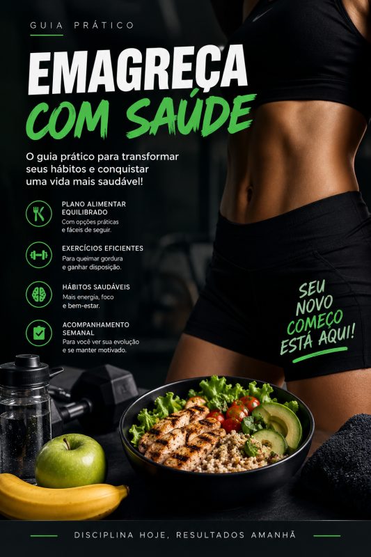 E-book Emagreça com saúde o guia prático pra trasformar seus habitos