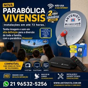 Antena parabólica vivensis instalada em sua residência. — foto 5