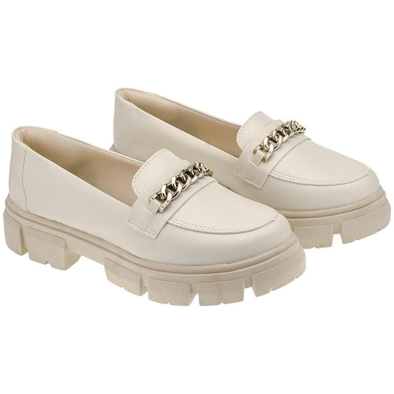 Mocassim Feminino Tratorado Oxford Plataforma Blogueira