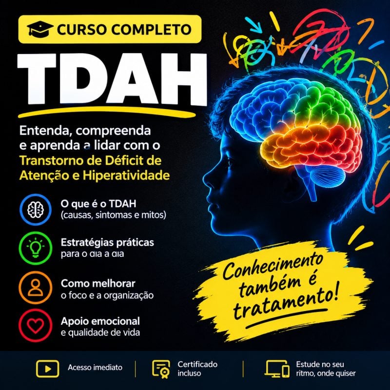 Curso com slides sobre TDAH