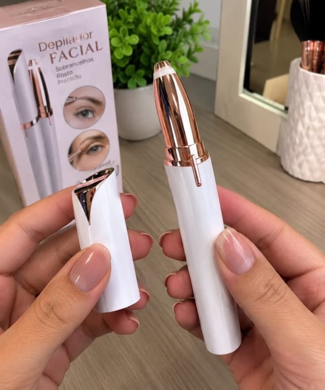 Caneta Depiladora Sobrancelha Elétrico Recarregável USB Bivolt (Cores Sortidas)