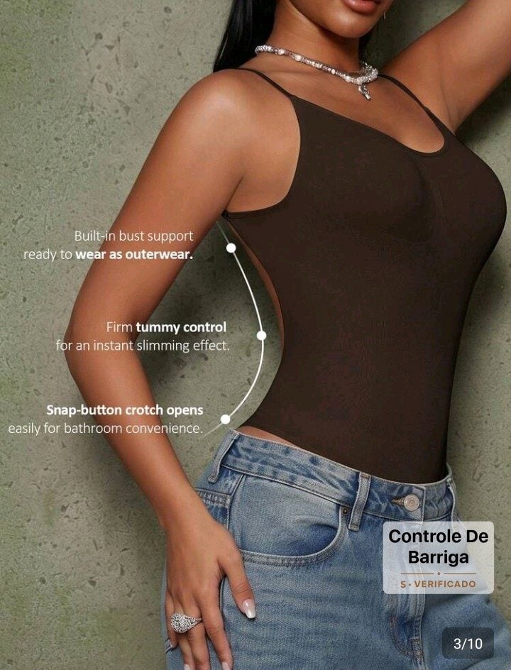 1 peça Body modelador feminino sem costuras, sem costas, com tanga, modelador corporal afi — foto 2