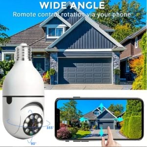 3 UNIDADES - Câmeras Lâmpadas de Segurança Vigilância IP Wi-Fi 360° Visão Noturna FullHD — foto 3