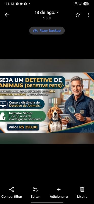 Curso de Detetive de animais