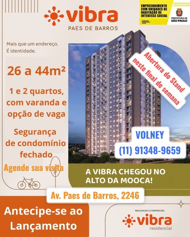 Apartamento Na Mooca - Lançamento Vibra Paes De Barros