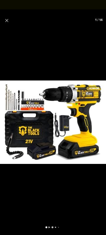 Parafusadeira, furadeira de impacto the Black tools profissional,TB-21 PX 2 baterias