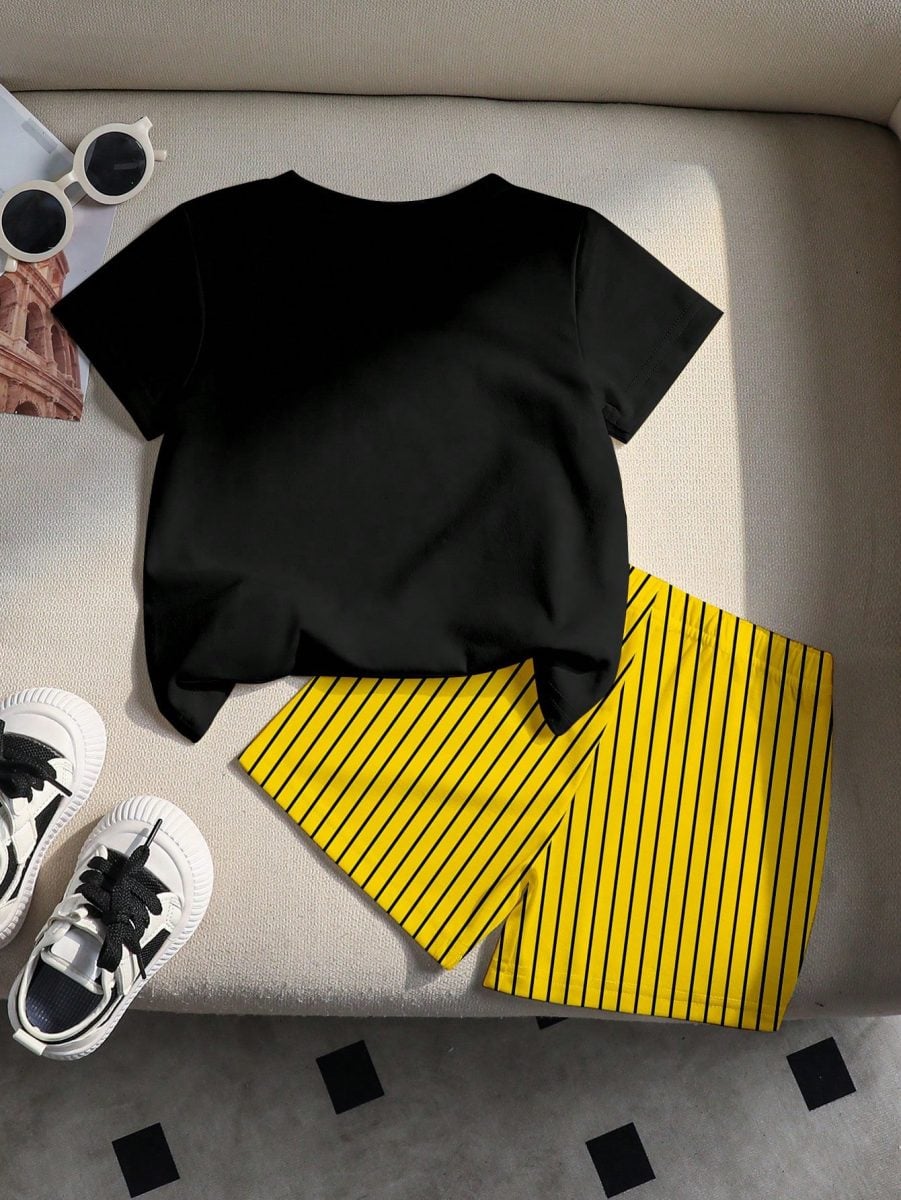 2 Peças Conjunto de Camiseta de Manga Curta com Estampa — foto 2