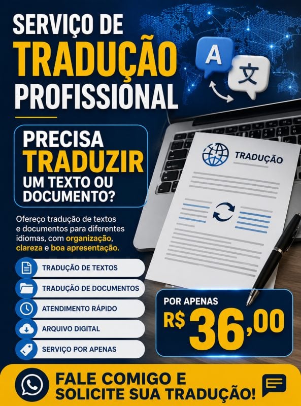 Serviço de Tradução Profissional por Apenas R$ 36,00