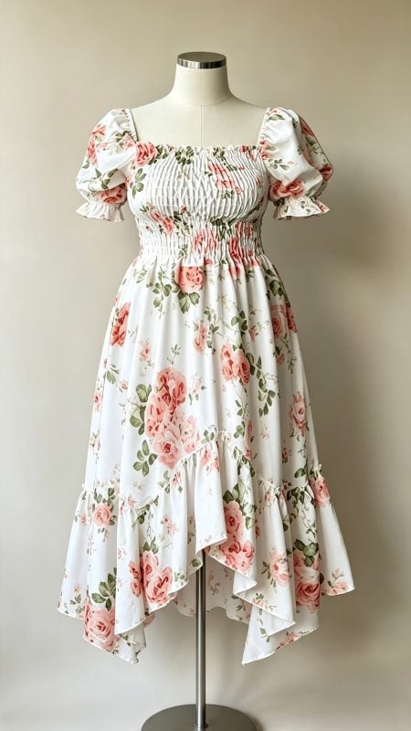 Vestido Floral Branco, serve do P ao M