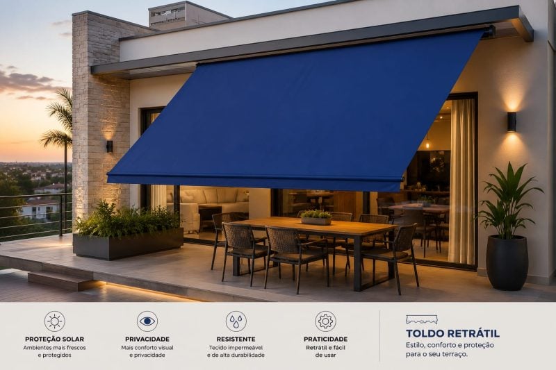 Toldo para varanda, garagem e piscina RJ.