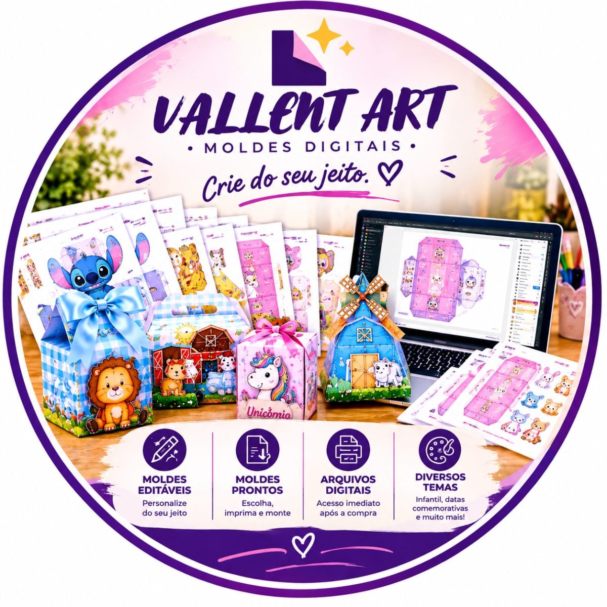 Kit Digital de papelaria personalizada em PDF/PNG — foto 2