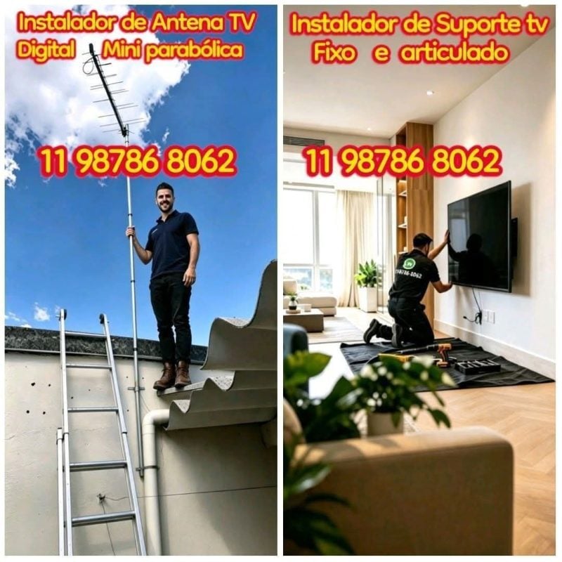 Antenista Vila Carrão 1198786 8062 instalador de antena suporte TV SP
