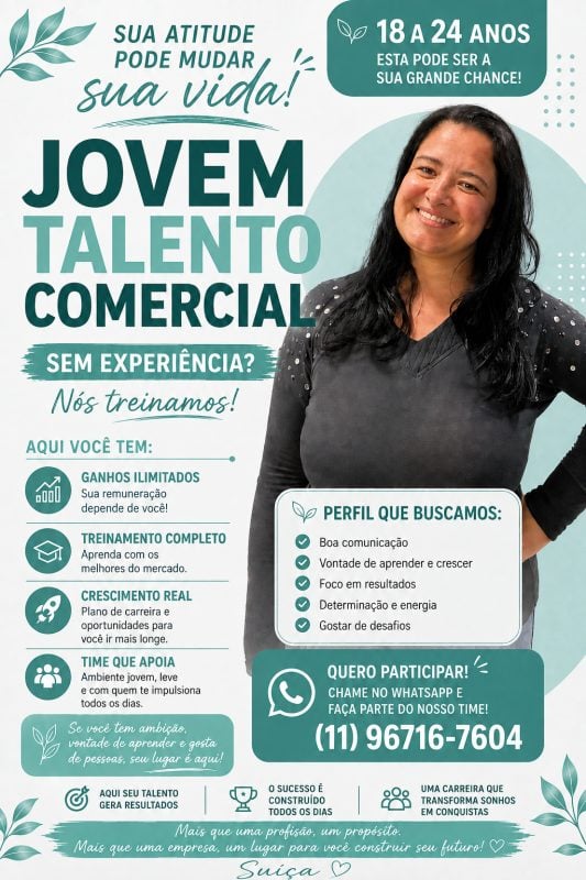 Jovem Talento Comercial -sem Experiência Nós Treinamos