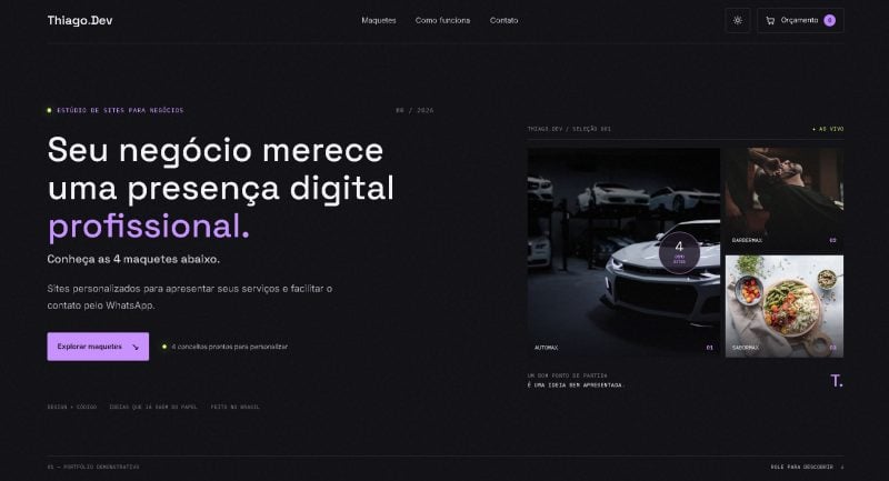 Site Profissional Premium em 24h - 4 Maquetes Prontas (Carros, Barbearia, Advocacia)