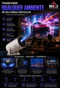 Projetor Smart Portátil Full Hd 4k Android 11 Wi-fi Bluetooth — foto 4