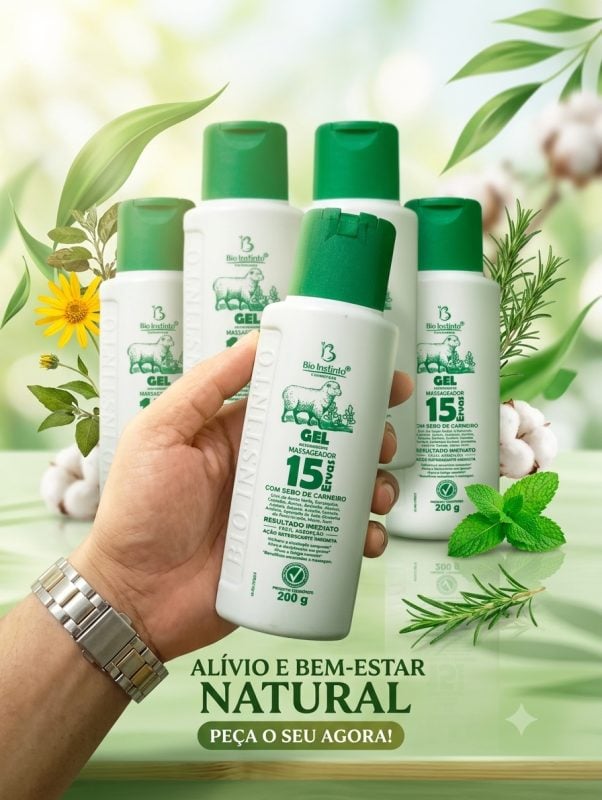 Gel Massageador 15 Ervas Alívio e Bem Estar Natural