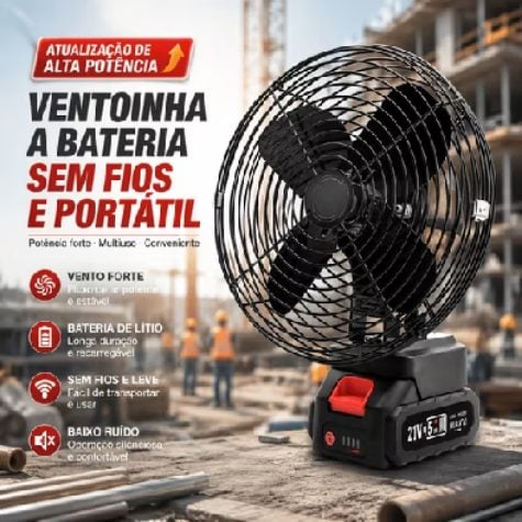 Ventilador portátil recarregável de alta potência sem fio