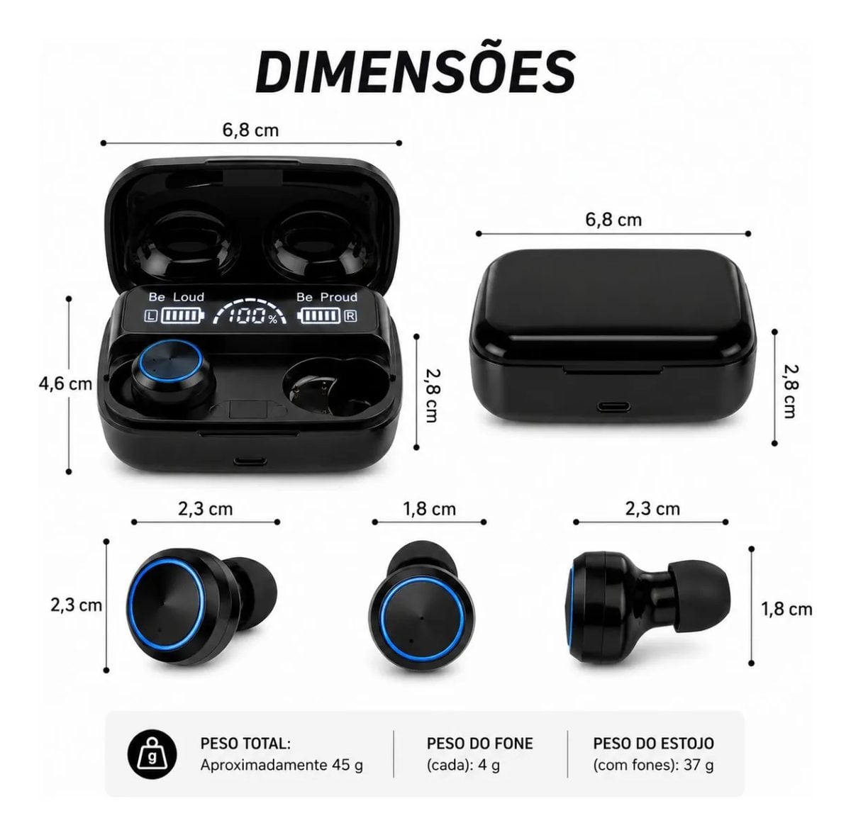 M10 Fone - Bluetooth Sem Fio Display Digital — foto 2