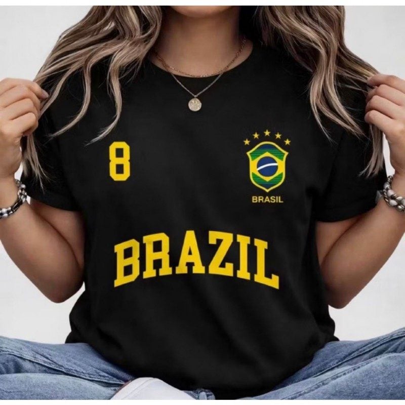 Blusa Feminina Brasil T-shirt Verão Algodão — foto 2