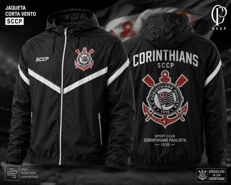 Jaqueta Corta Vento Corinthians Sccp Blusa de frio
