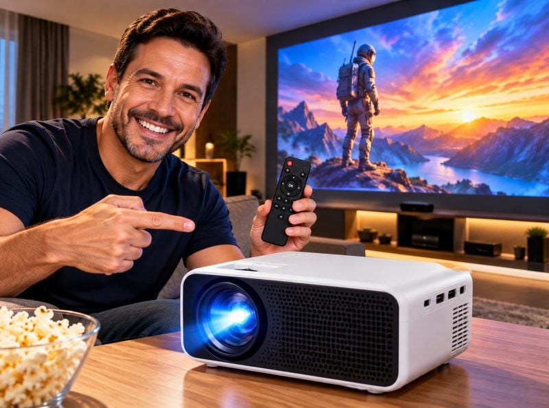 Projetor Portátil BM-F1175 HD 720p para Cinema em Casa