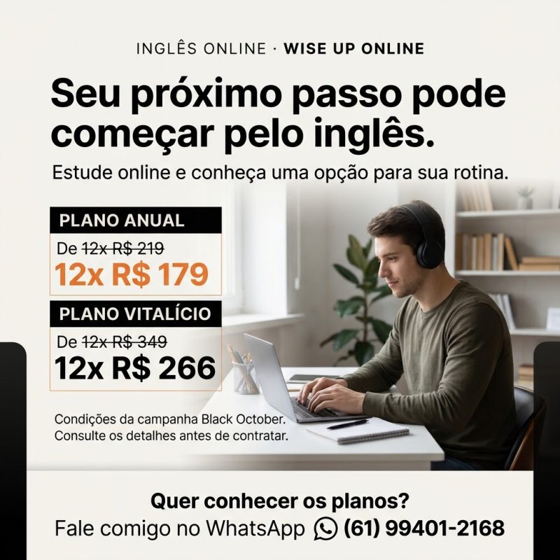Curso de lnglês Online para Adultos Wise Up Online