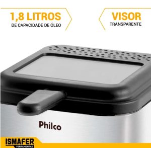 Fritadeira Deep Fry A Oleo Com Cesto Removivel 1,8l 900w Philco — foto 4