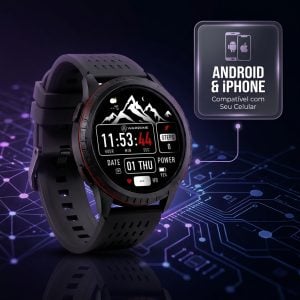Smartwatch Kron WearZone GPS Integrado Tela AMOLED 3ATM Bateria 7 Dias Strava Android iPho — foto 6