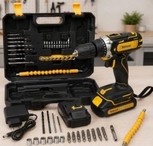 Parafusadeira Furadeira 25V Nakasaki Sem Fio a Bateria Profissional Kit Completo — foto 4