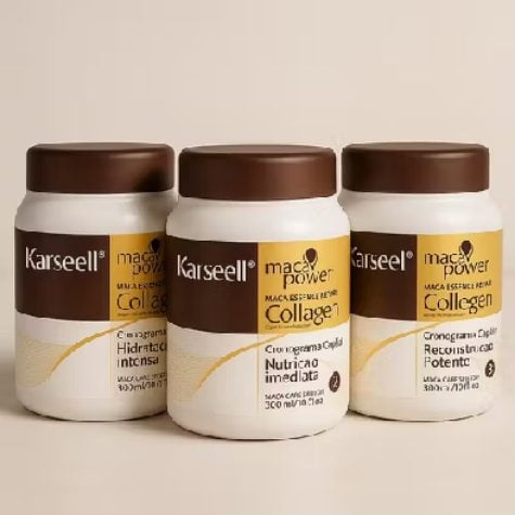 Kit Cronograma Capilar Completo 3 Máscaras (Hidratação, Nutrição e Reconstrução)