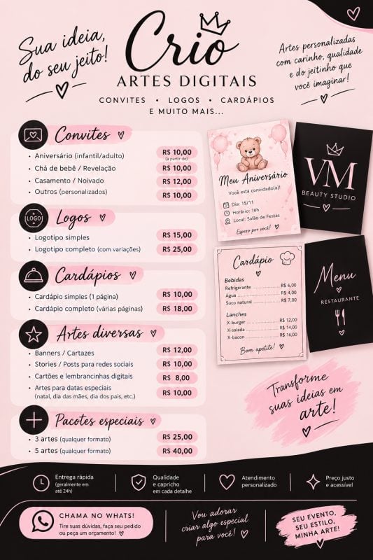 ARTES DIGITAIS PERSONALIZADAS Transformo suas ideias em artes lindas e exclusivas!