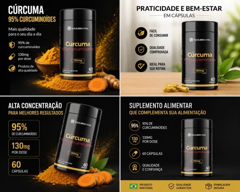 Cúrcuma Suplemento Alimentar Equilíbrio Vital