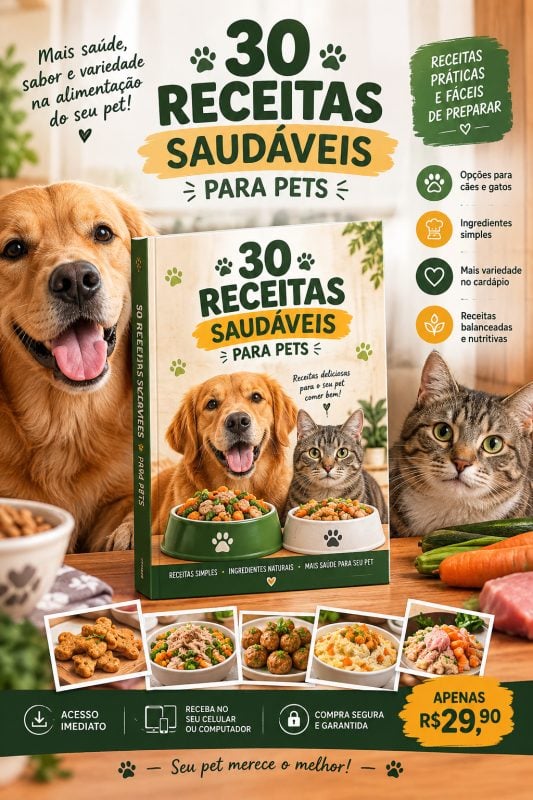 Kit 30 receitas saudáveis para pet!