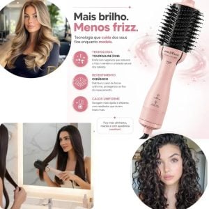 Escova Secadora E Modeladora Britânia 4 EM 1 ANTI FRIZZ BRILHO E MACIEZ BEC07R 1300W 127V — foto 4
