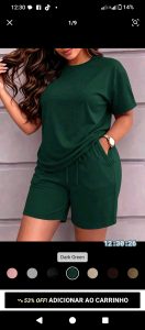 Conjunto elegante estilo pijama para mulher, primavera/verão/outono, t-shirt vintage de co — foto 3