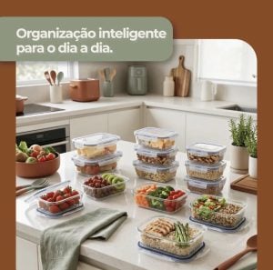 Kit 10 Pote De Vidro Marmita Hermético 640ml Freezer Fitness Rishon — foto 4