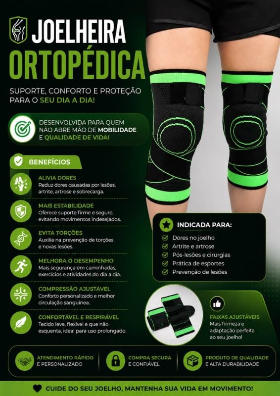 Par de joelheiras de compressão ortopédica