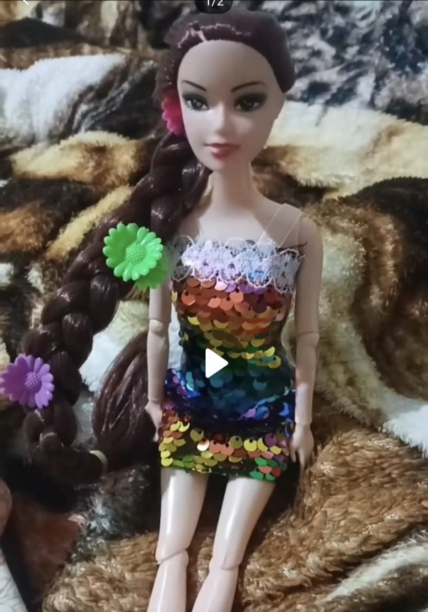 Kit Boneca Tipo Barbie,com Vestido de Lantejoulas, Escolha o seu Kit preferido — foto 2