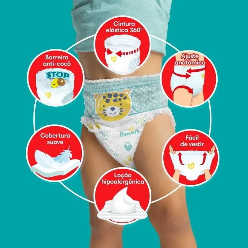 Fralda Pampers Pants Ajuste Total XG 82 Unidades Conforto, Proteção e Praticidade — foto 2