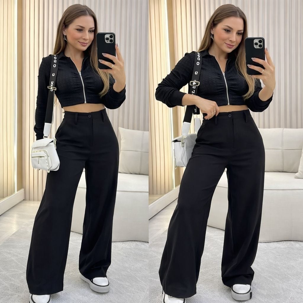 Kit 2 Calça Alfaiataria PREMIUM Cintura Alta Com Bolso PROMOÇÃO — foto 2